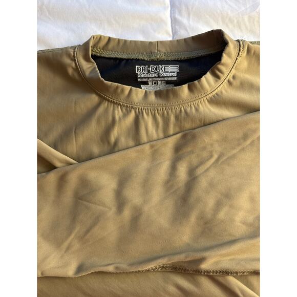 DRI-DUKE Moisture Control Tactical Long Sleeve Base Layer Shirt XL Tan - Picture 2 of 7
